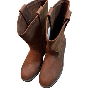 Wolverine W04707 Pull On Work Boots Mens 10.5 EW Brown Good Safety Toe Leather